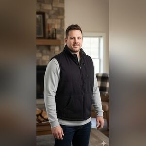 Lee Vest Blsck Canvas Sherpa Lined Men's Size XL New With Tags